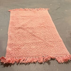 Anthropologie Pink Textured Bath Mat